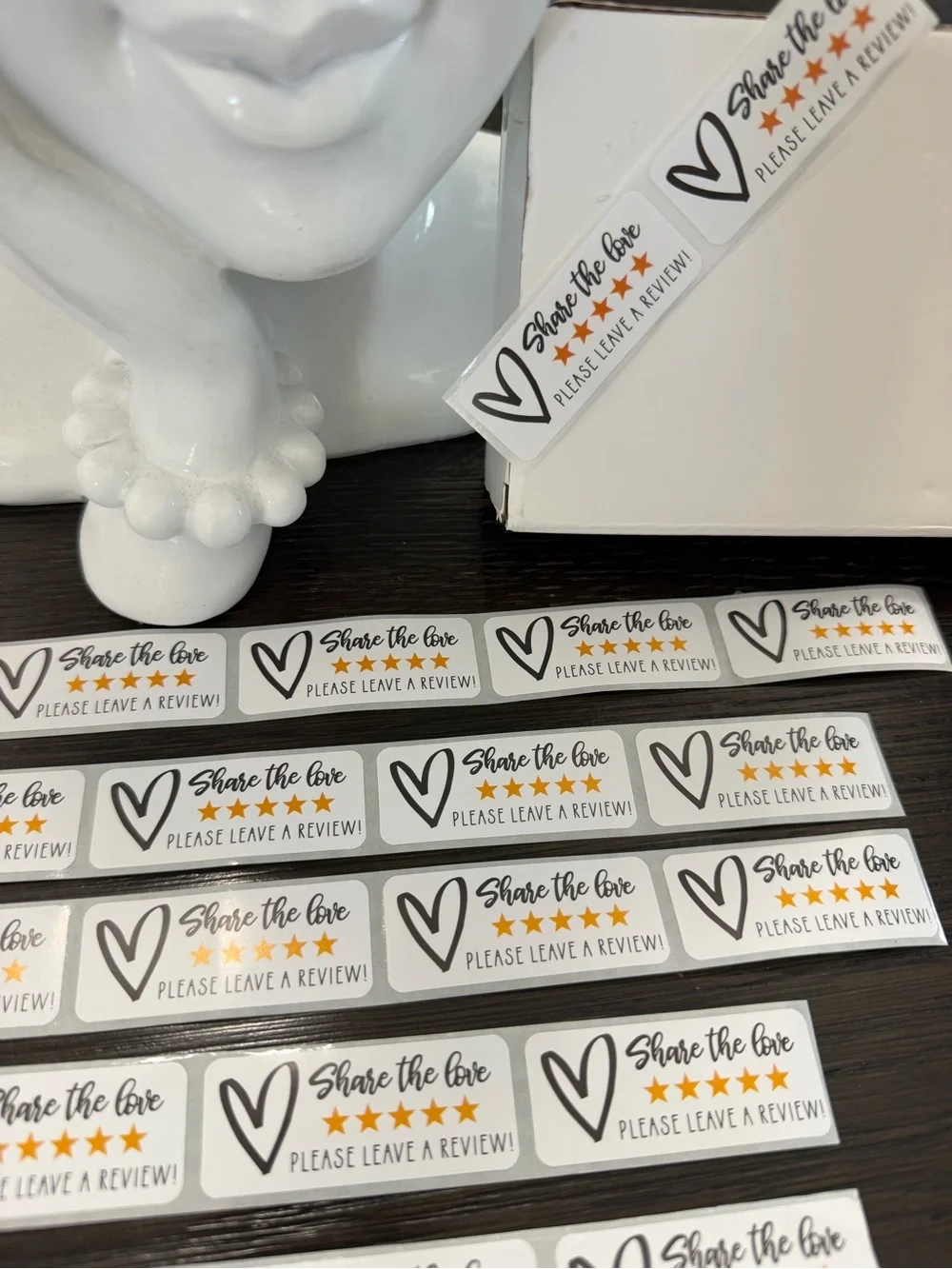 100x business Stickers, Share the Love, please leave a review